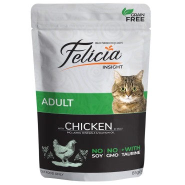 Felicia Yetişkin Tavuklu Yaş Kedi Maması 85 Gr