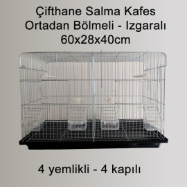 Çifthane Salma Kafes Ortadan Bölmeli 60x28x40 Cm