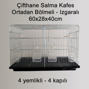 Çifthane Salma Kafes Ortadan Bölmeli 60x28x40 Cm