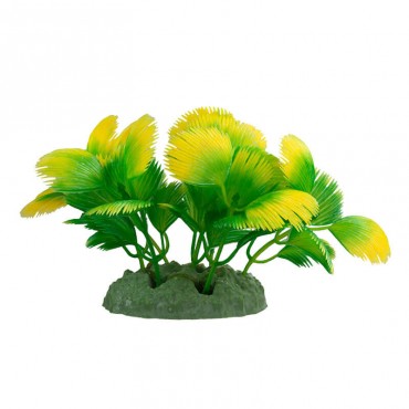 Plastik Yapraklı Akvaryum Bitkisi Sarı Yeşil 10x7 cm