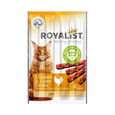 Royalist Tavuklu Ciğerli Sticks Kedi Ödülü 4 lü 20 gr