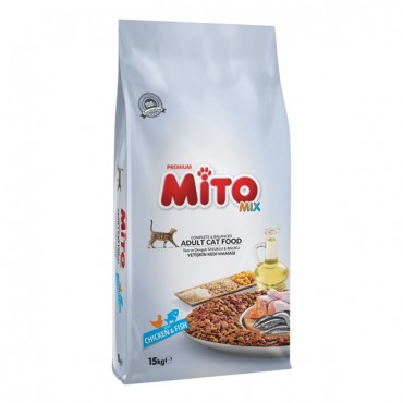 Mito Mix Tavuklu Ve Balıklı Yetişkin Kedi Maması 15 Kg