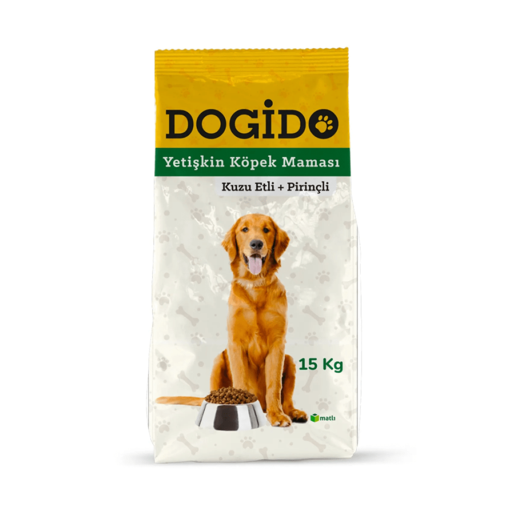 Dogido Kuzu Etli Pirinçli Yetişkin Köpek Maması 15 Kg