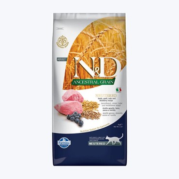 N&D Düşük Tahıllı Kuzu Etli Kısırlaştırılmış Kedi Maması 10 KG