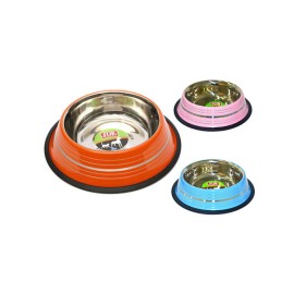 Flip Renkli Şeritli 16 OZ Çelik Mama Kabı