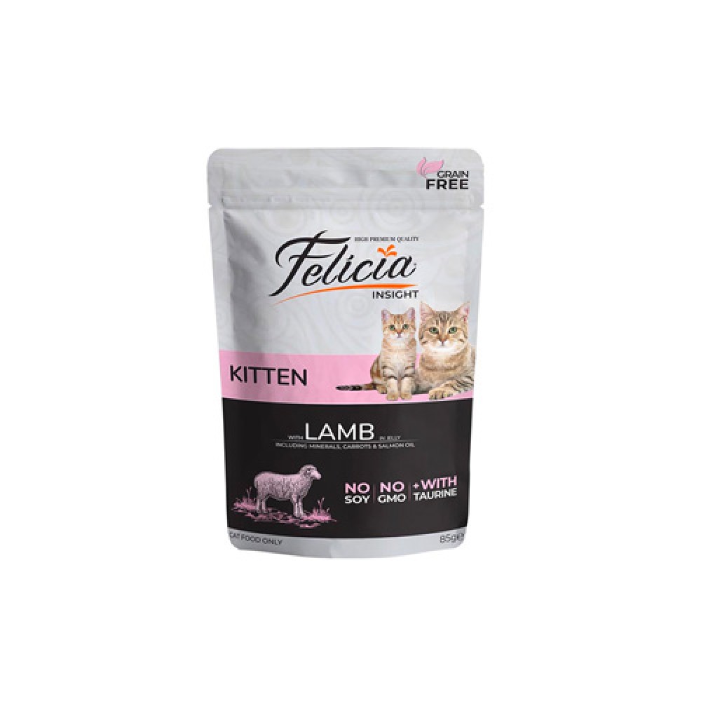 Felicia Kitten Kuzu Etli Yaş Mama 85 Gr