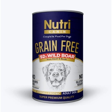NUTRİ Tahılsız Yaban Domuzlu Konserve Mama – Yetişkin Köpekler İçin 400 gr
