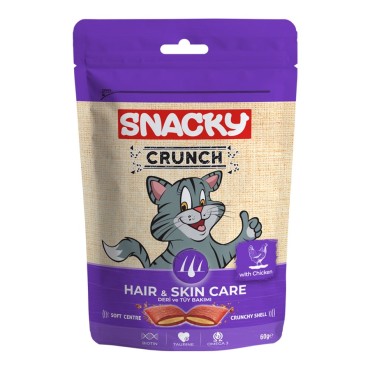 Snacky Kedi Crunch Ödül Hair-Skin Tavuklu 60 gr