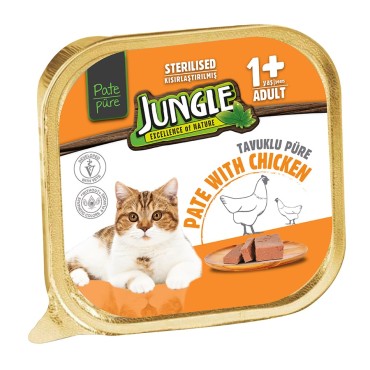 Jungle Kısır Kedi Tavuklu Pate Konserve 100 Gr