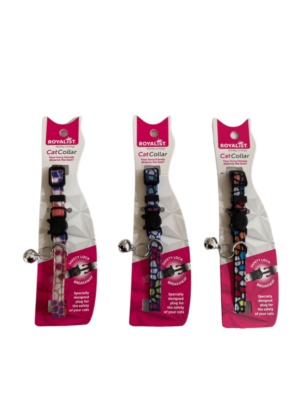 Royalist Balık Desenli Mavi Kedi Tasması 10 mm - 18-28 cm