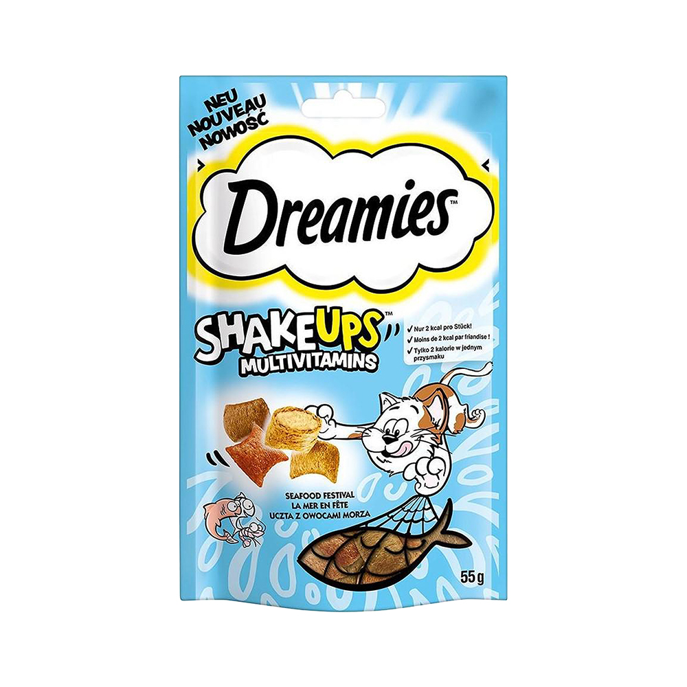 Dreamies ShakeUps Multivitaminli Deniz Ürünleri Kedi Ödül Maması 55 g